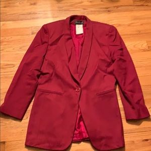Harve Bernard one button red wool blazer- 8